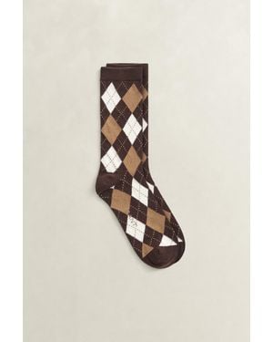 GANT Argyle Check Socks Deep - Natural