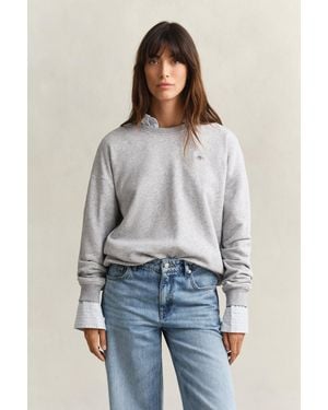 GANT Shield Crew Neck Sweatshirt - Grey