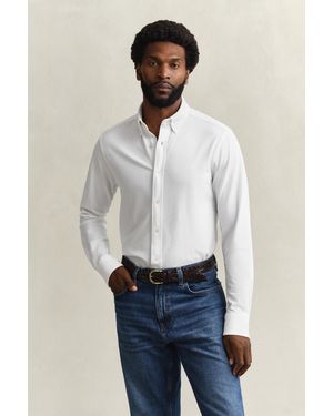 GANT Jersey Stretch Piqué Shirt - White