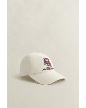 GANT Graphic Cotton Twill Cap Cream - Blue