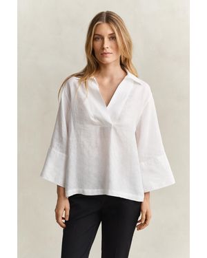 GANT Popover Linen Shirt - White
