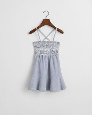 GANT Kids Girls Striped Seersucker Dress - Blue