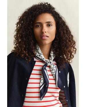 GANT Monogram Silk Scarf Cream - White