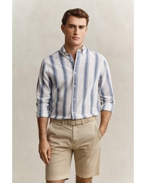 GANT Striped Linen Blend Shirt - Multicolour