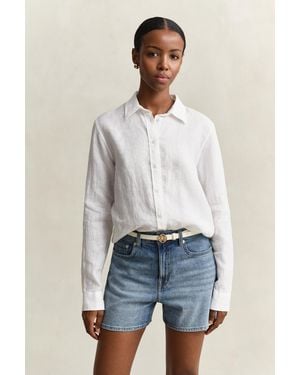 GANT Regular Fit Linen Shirt - Blue