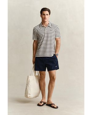 GANT Seersucker Swim Shorts Marine - Natural