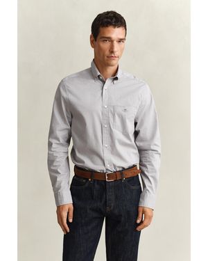 GANT Regular Fit Classic Poplin Shirt - Grey