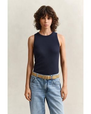 GANT Ribbed Tank Top Evening - Blue
