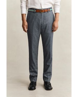 GANT Herringbone Suit Trousers Marine - Natural