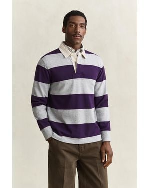 GANT Striped Heavy Rugger Melange - Blue
