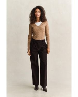 GANT Twill Velvet Trousers Deep - Brown