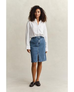 GANT Denim Pencil Skirt Mid - Blue