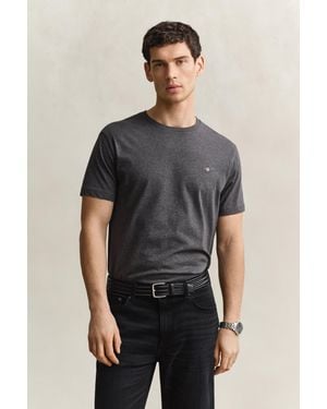GANT Regular Fit Shield T-Shirt - Grey