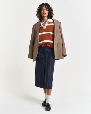 GANT Pinstriped Midi Skirt - Blue