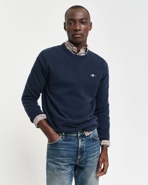 GANT Extra Fine Lambswool Crew Neck Jumper () - Blue