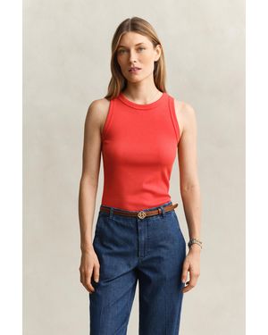 GANT Ribbed Tank Top - Red