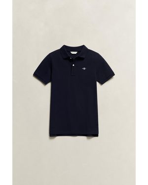GANT Teens Teen Boys Shield Polo Jumper Evening - Blue