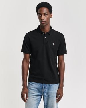 GANT Seasonal Essential Embroidered Archive Shield Polo Shirt () - Black