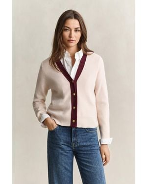 GANT Contrast Cardigan - Natural
