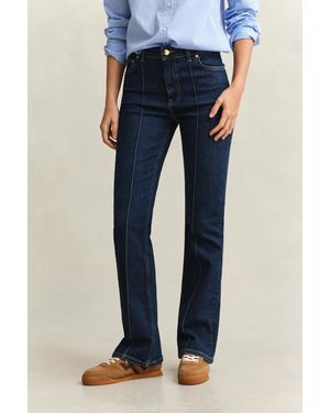 GANT Slim Flared Pintuck Jeans - Blue
