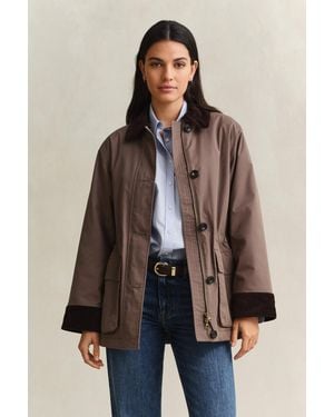GANT Waxed Barn Jacket - Brown