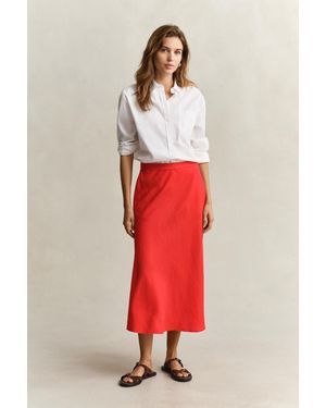 GANT Flared Linen Blend Skirt