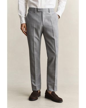 GANT Pinstriped Suit Trousers Melange - Grey