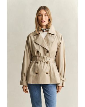 GANT Lightweight Short Trench Coat - Natural