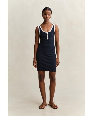 GANT Ribbed Tank Dress Evening - Blue