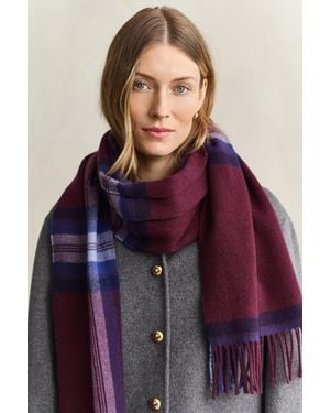 GANT Tartan Wool Scarf - Purple