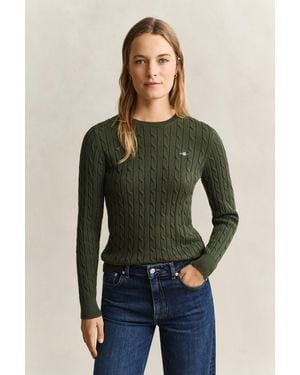 GANT Classic Cable Knit Jumper - Green