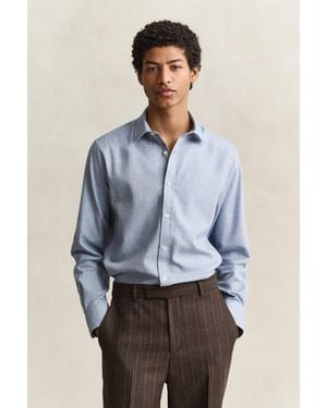 GANT Flannel Mélange Shirt Melange - Blue