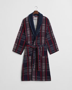 GANT Home Holiday Checked Robe - Blue