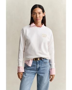 GANT Rope Graphic Sweatshirt Eggshell - White