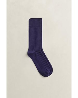 GANT Cashmere Silk Blend Socks Evening - Blue