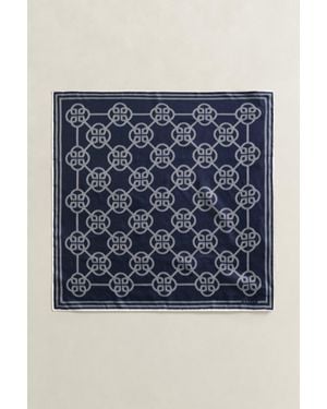 GANT Monogram Print Silk Scarf Evening - Blue