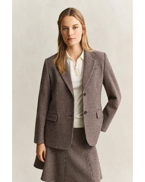 GANT Houndstooth Blazer - Brown