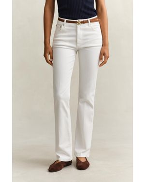 GANT Flared Stretch Jeans Eggshell - White