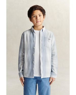 GANT Teens Teen Boys Checked Overshirt - Blue