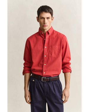 GANT Regular Fit Twill Shirt - Red