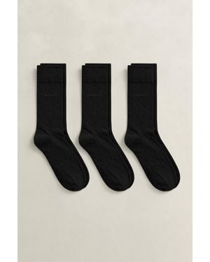 GANT Soft Cotton Socks 3-Pack - Black