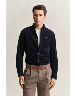 GANT Regular Fit Cotton Corduroy Shirt - Blue