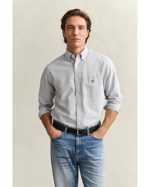 GANT Banker Stripe Classic Oxford Shirt Persian - Grey