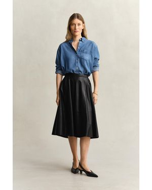GANT Flared Leather Skirt - Blue