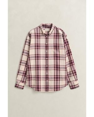 GANT Relaxed Flannel Shirt - Red
