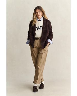 GANT X Yale Pinstriped Handstitched Blazer Deep - Natural