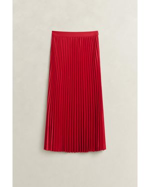 GANT Sateen Pleated Skirt Ruby - Red