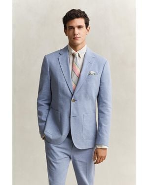 GANT Linen Blend Suit Jacket - Blue