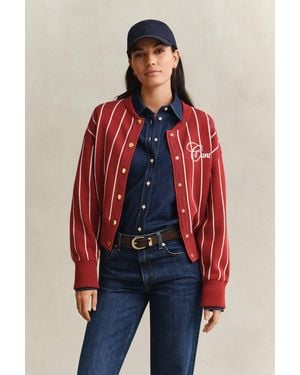 GANT Knitted Varsity Jacket - Red