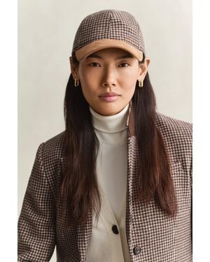 GANT Checked Wool Cap - Brown
